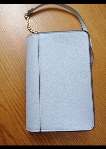 Zincir Detaylı Pastel Mavi Deri Kadın Çanta - Görsel 5