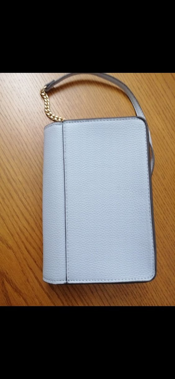 Zincir Detaylı Pastel Mavi Deri Kadın Çanta - Görsel 5