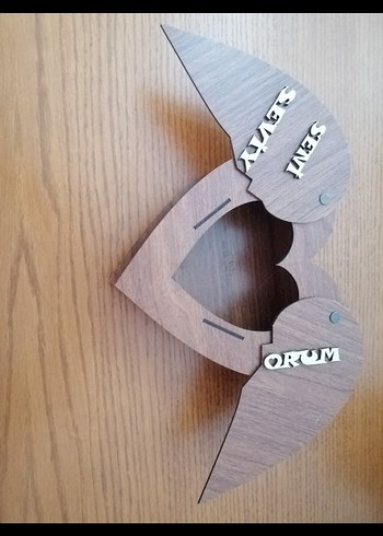 Parlak Kahverengi Ahşap Kalp kutu - Görsel 8