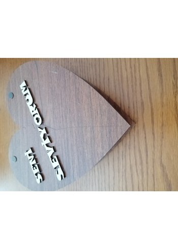 Parlak Kahverengi Ahşap Kalp kutu - Görsel 6