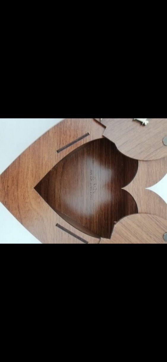 Parlak Kahverengi Ahşap Kalp  kutu - Görsel 5