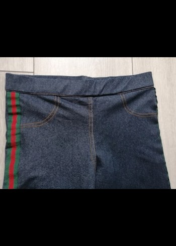 Kadın Çok Renkli Regular Fit Denim Tayt - Görsel 4