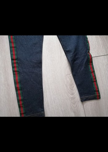 Kadın Çok Renkli Regular Fit Denim Tayt - Görsel 3