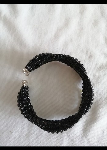 Siyah Boncuklu el işi bileklik - Görsel 2