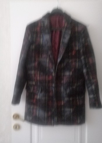 Düğmeli Çok Renkli erkek Midi Kaban - Görsel 2