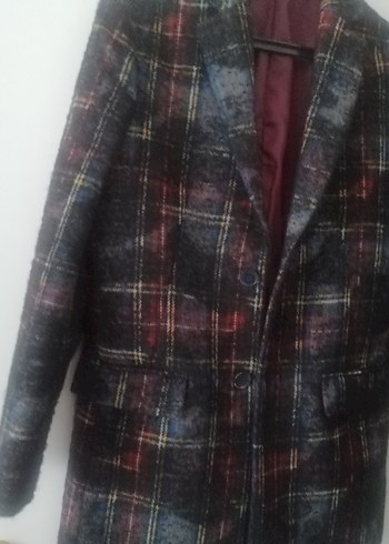 Düğmeli Çok Renkli erkek Midi Kaban - Görsel 3