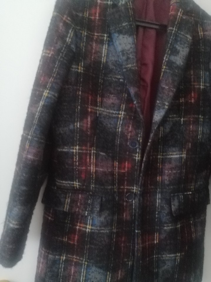 Düğmeli Çok Renkli  erkek Midi  Kaban - Görsel 3