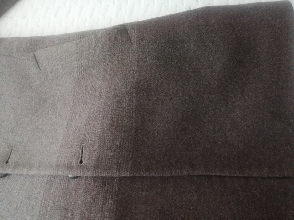 Bej Düğmeli Erkek Yün Kaban - Görsel 5