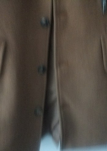 Düğmeli Kahverengi Süet Kışlık Kısa Erkek Kaban - Görsel 6