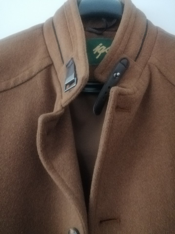 Düğmeli Kahverengi Süet Kışlık Kısa Erkek Kaban - Görsel 5