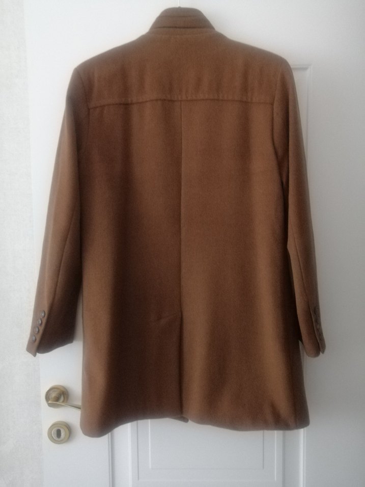 Düğmeli Kahverengi Süet Kışlık Kısa Erkek Kaban - Görsel 3