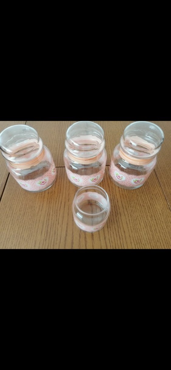 Pastel Pembe Desenli Cam baharatlık Seti - Görsel 3