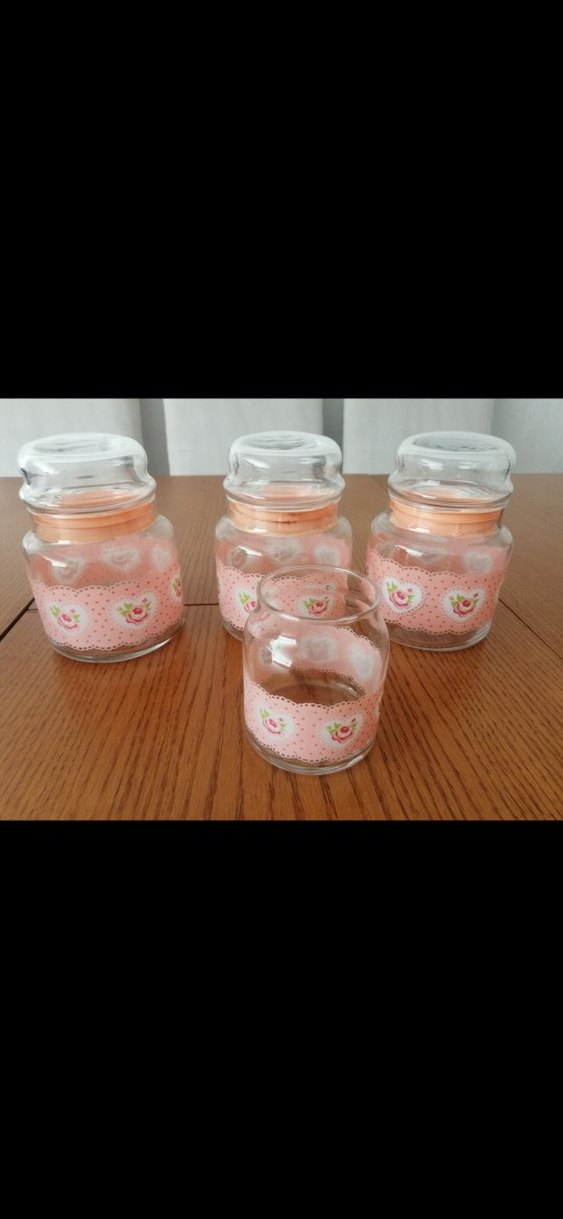 Pastel Pembe Desenli Cam baharatlık Seti - Görsel 2