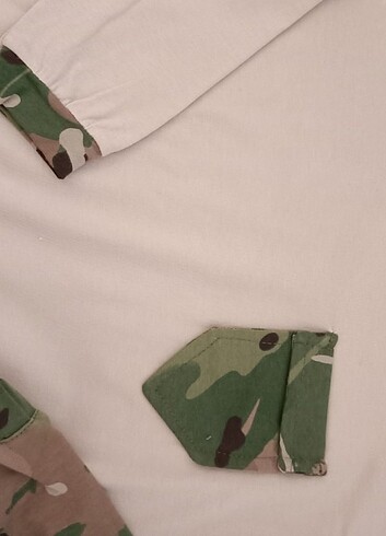 24-36 Ay Beden Erkek çocuk pijama takımı alt üst askeri kamuflaj 
