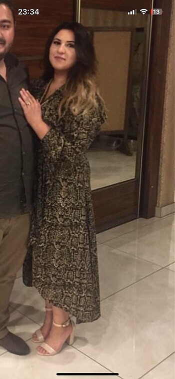 Yılan desen elbise - Görsel 2