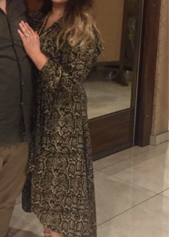 Yılan desen elbise - Görsel 2