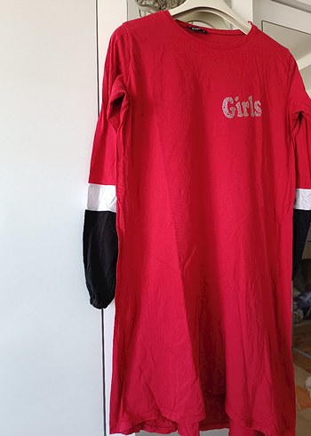 bayan Kırmızı Uzun Kollu Tunik - Görsel 4