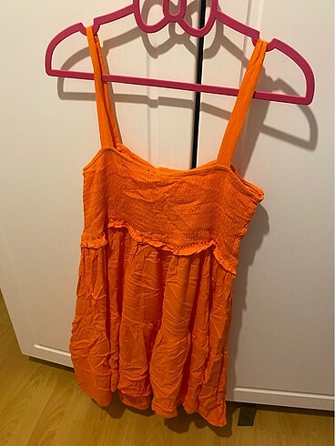 40 Beden Koton turuncu elbise