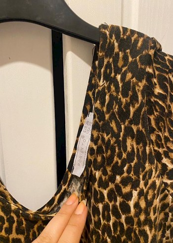 Kahverengi leopar Desenli Mini Elbise - Görsel 3