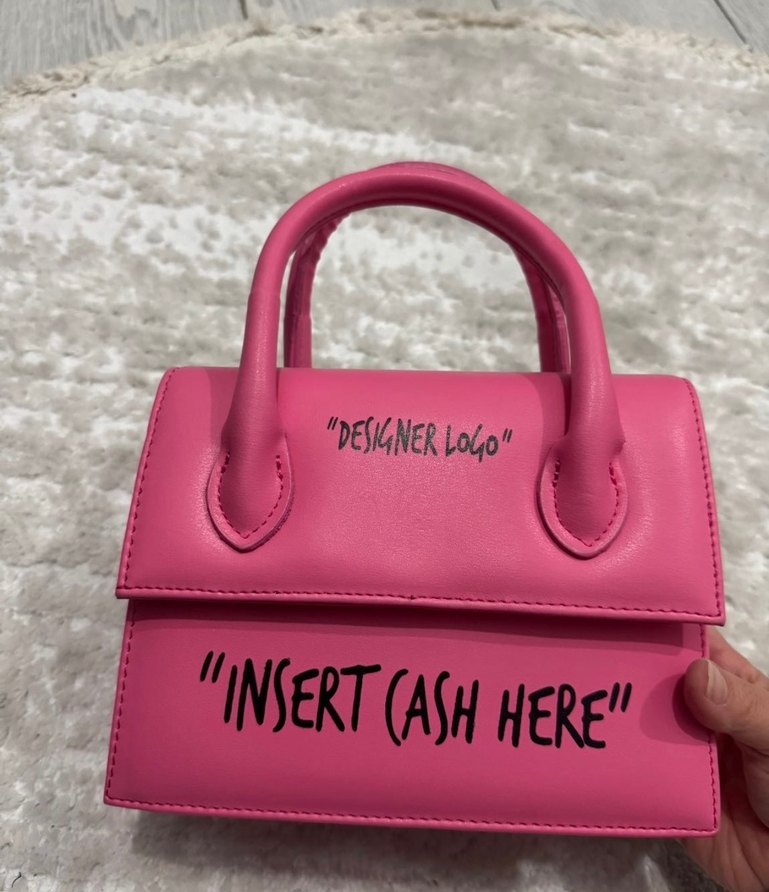 Pembe Deri Kadın El Çantası - Görsel 2