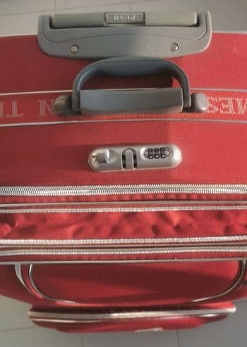 Kırmızı Fermuarlı Erkek Valiz 70x41x44 cm - Görsel 4