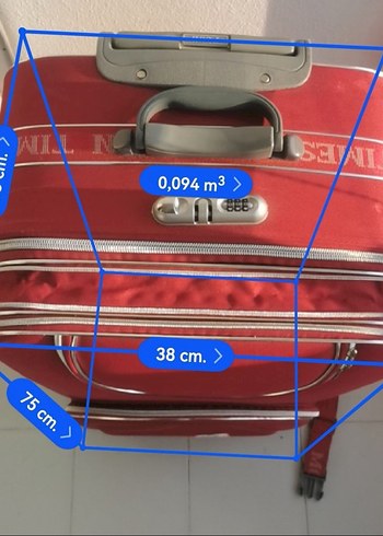 Kırmızı Fermuarlı Erkek Valiz 70x41x44 cm - Görsel 2