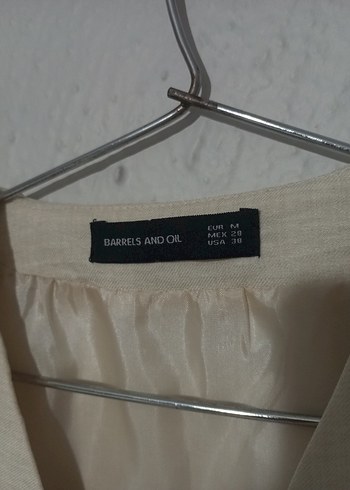 Bej Keten Düğmeli Kolsuz Yelek - Görsel 2