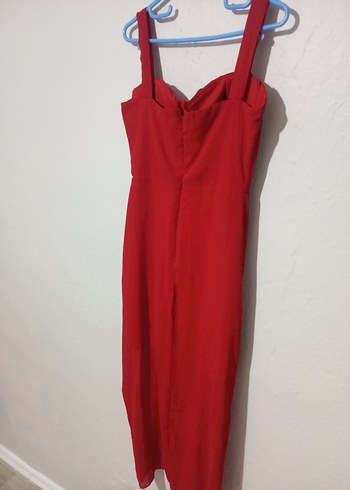 Kırmızı  Uzun Abiye - Görsel 2