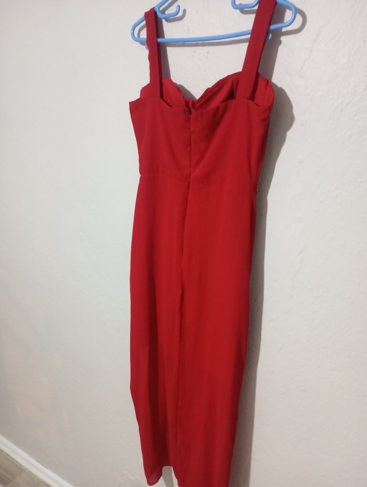 Kırmızı  Uzun Abiye - Görsel 2