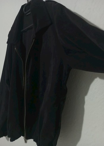 Kadın Siyah Fermuarlı Midi Ceket - Görsel 2