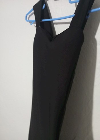 Siyah V Yaka Uzun Abiye Elbise - Görsel 2