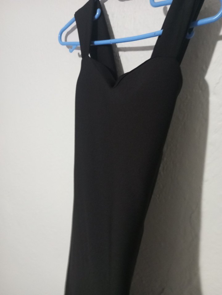 Siyah V Yaka Uzun Abiye Elbise - Görsel 2