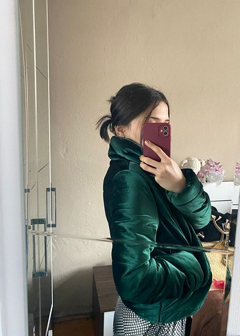 Yeşil Kadın Midi Boy Kışlık Ceket - Görsel 2