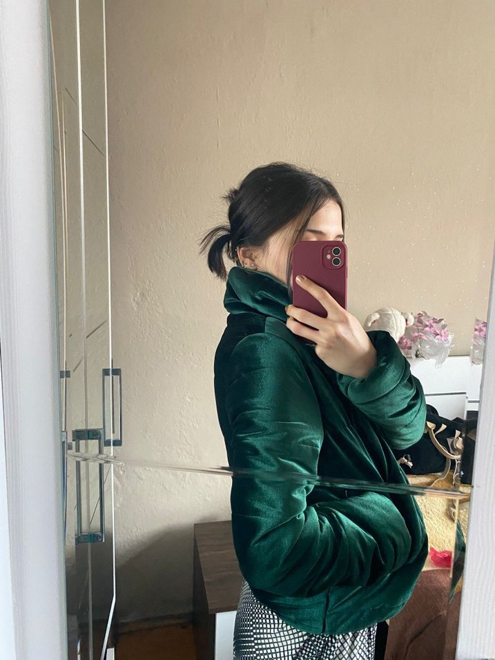 Yeşil Kadın Midi Boy Kışlık Ceket - Görsel 2