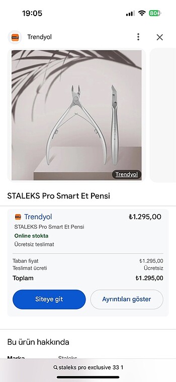 Beden Protez Tırnak pens staleks