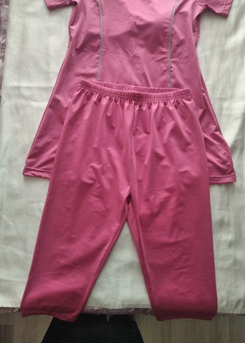 Mayo Pembe yarım kol kapri boy alt XL beden - Görsel 4