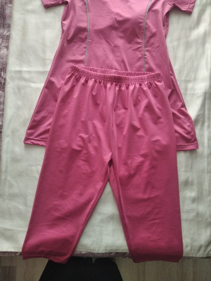 Mayo Pembe yarım kol kapri boy alt XL beden - Görsel 4