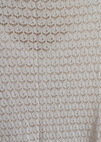 Beyaz Örgü Kadın Hırka Uzun Kollu M beden - Görsel 7