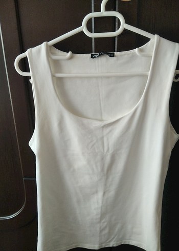 Zara kadın kırık beyaz askılı tişört 36 /38 beden - Görsel 5