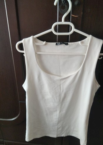 Zara kadın kırık beyaz askılı tişört 36 /38 beden - Görsel 2
