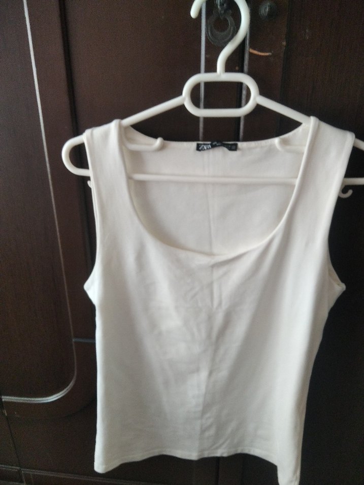 Zara kadın kırık beyaz askılı tişört 36 /38 beden - Görsel 2