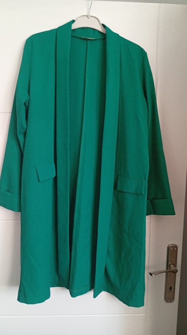 Drapeli Yeşil Kadın Ofis ceket - Görsel 5