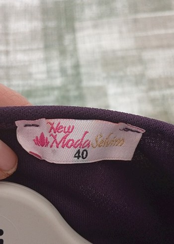 Mor Düğmeli Uzun Kollu abiye tarzı Elbise - Görsel 4