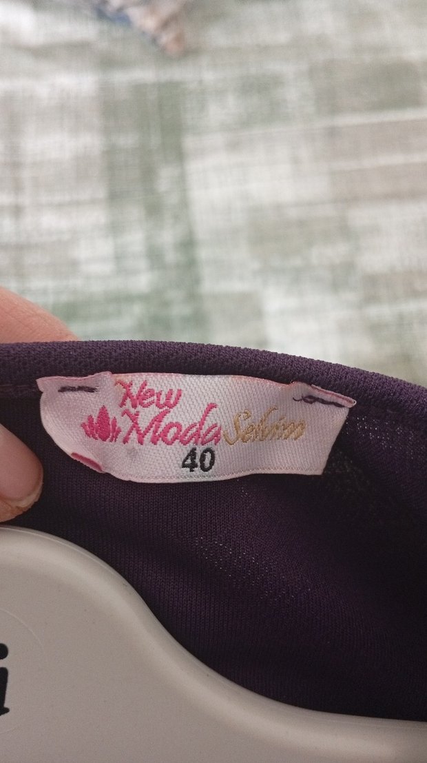 Mor Düğmeli Uzun Kollu abiye tarzı Elbise - Görsel 4