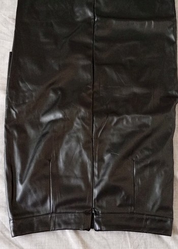 Siyah Deri  Uzun Etek - Görsel 5