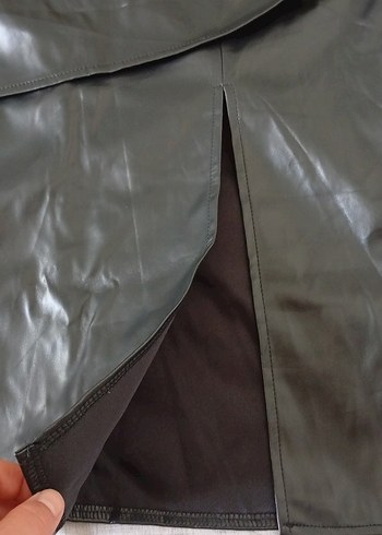 Siyah Deri  Uzun Etek - Görsel 2