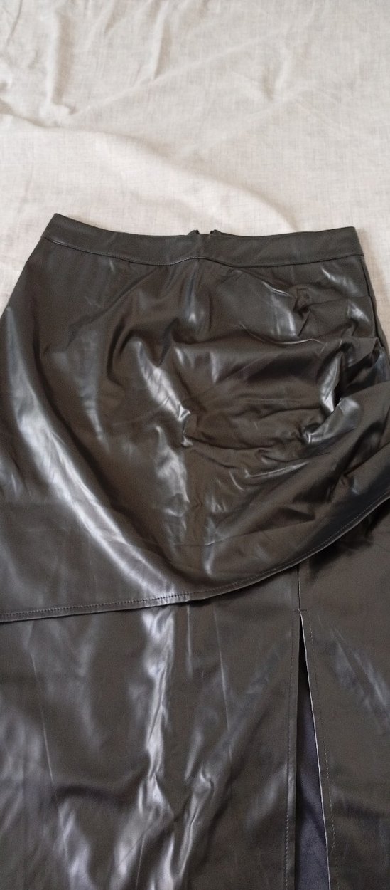 Siyah Deri  Uzun Etek - Görsel 4