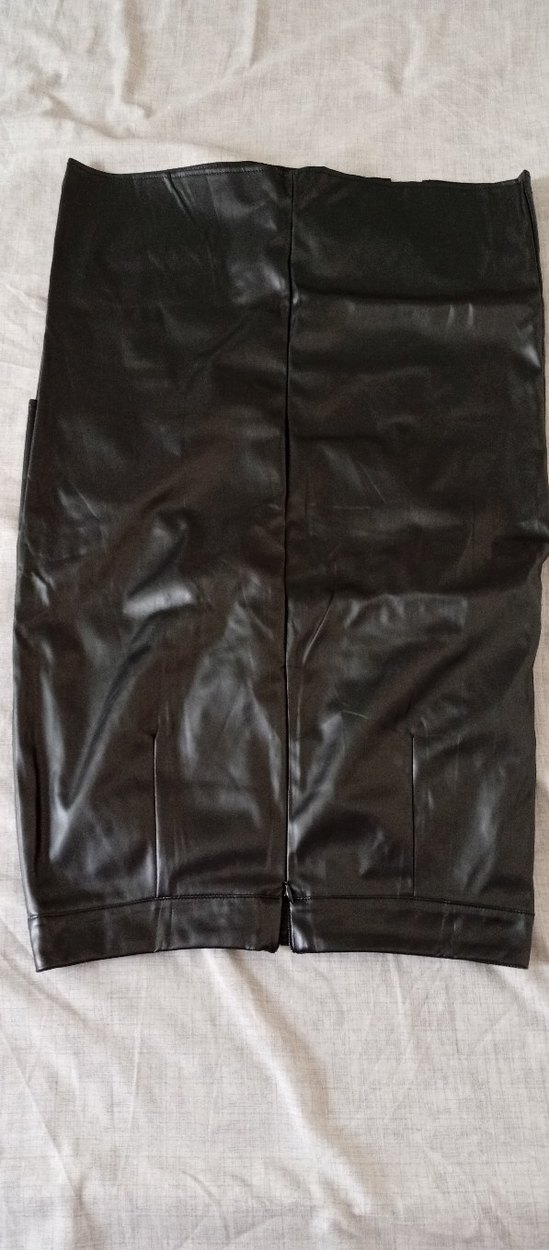 Siyah Deri  Uzun Etek - Görsel 5