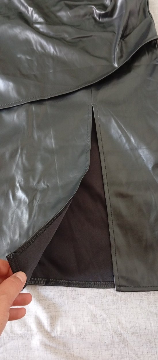 Siyah Deri  Uzun Etek - Görsel 2