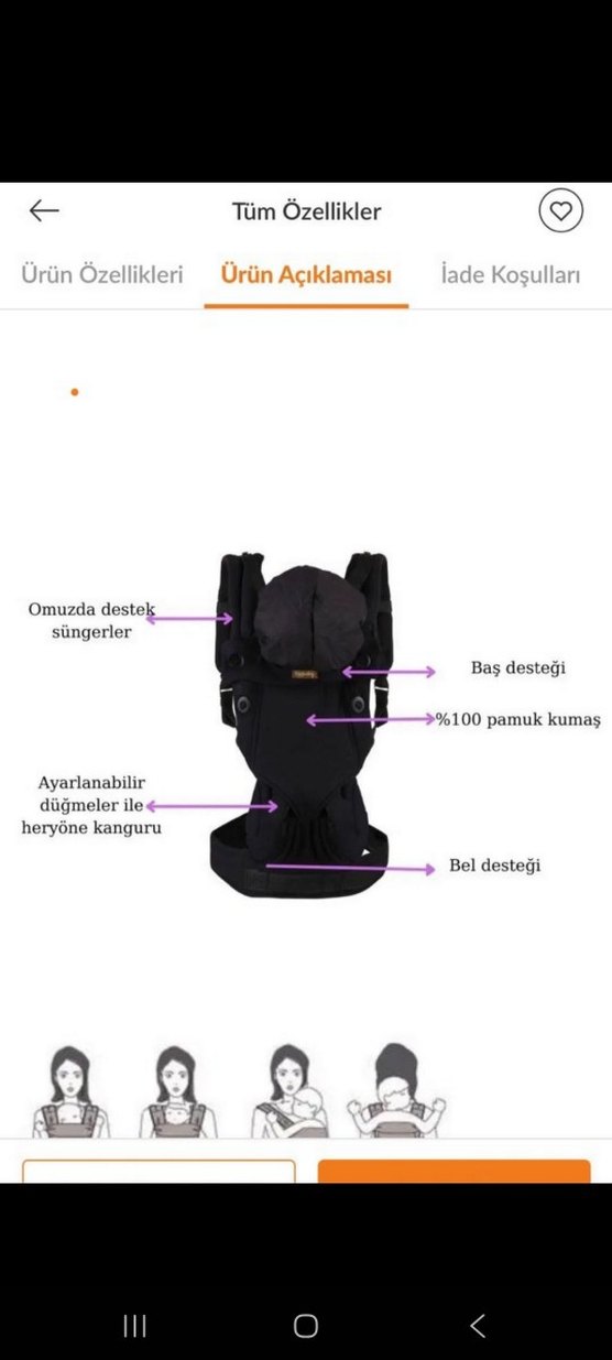 Siyah Bebek Taşıyıcı - Görsel 4